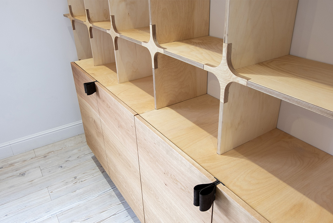 Modular Cube in Fir Wood with Storage Shelf PlayWood Green Measures 42x42x35cm Usable as a Stool Kit with 8 Connectors and 4 Panels Included 