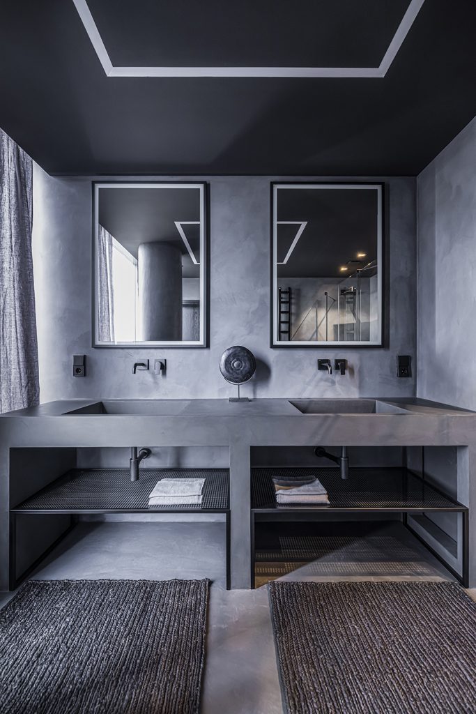 Beautiful view of Grey Monochrome Penthouse Apartment Interior