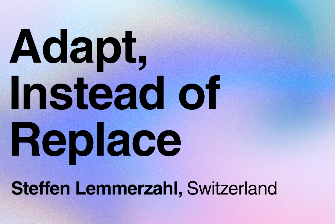BIG SEE Survey - Steffen Lemmerzahl: Adapt, Instead of Replace