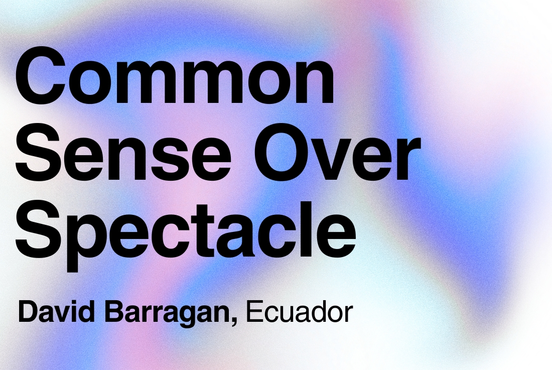 BIG SEE Survey - David Barragan: Common Sense Over Spectacle
