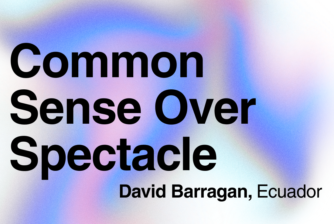 BIG SEE Survey - David Barragan: Common Sense Over Spectacle